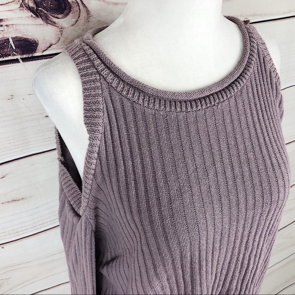 Say What? Pink Ribbed Cold Shoulder Pullover M - Picture 3 of 7